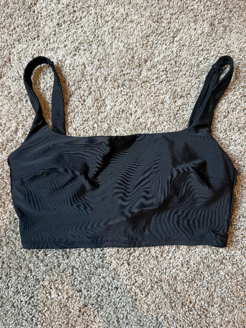 Aerie Black Scoop Longline Bikini Top Size Small